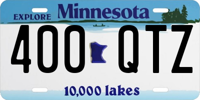 MN license plate 400QTZ