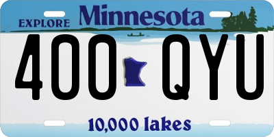 MN license plate 400QYU