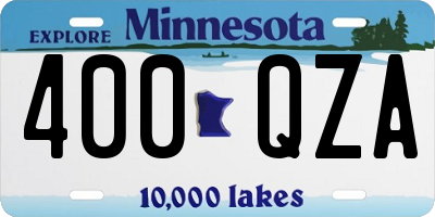 MN license plate 400QZA