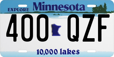 MN license plate 400QZF