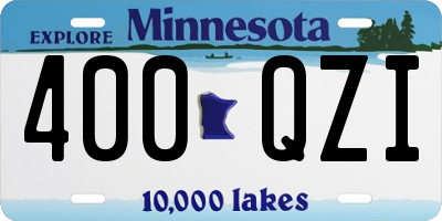 MN license plate 400QZI