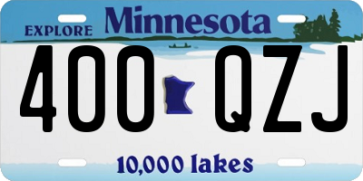 MN license plate 400QZJ