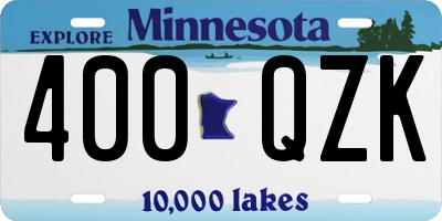 MN license plate 400QZK