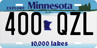 MN license plate 400QZL
