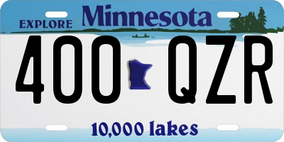 MN license plate 400QZR