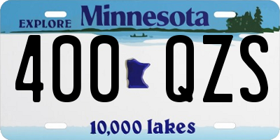 MN license plate 400QZS