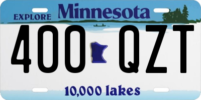 MN license plate 400QZT