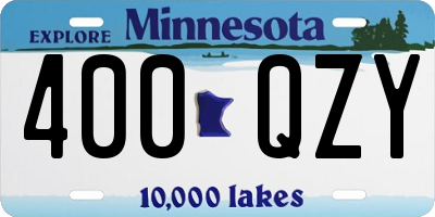 MN license plate 400QZY