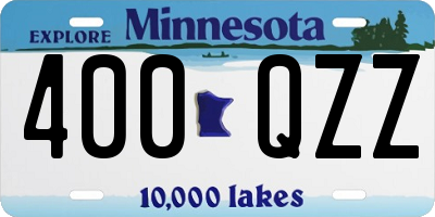 MN license plate 400QZZ