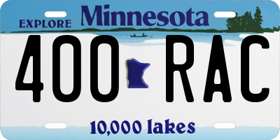 MN license plate 400RAC