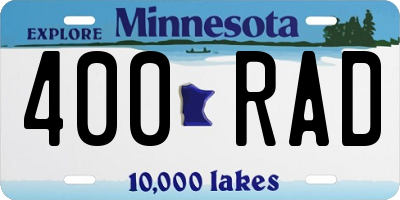 MN license plate 400RAD