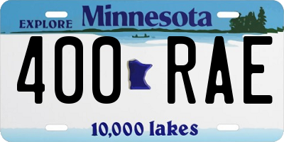 MN license plate 400RAE