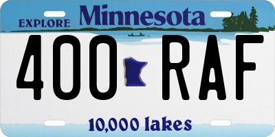 MN license plate 400RAF