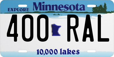 MN license plate 400RAL