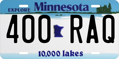 MN license plate 400RAQ