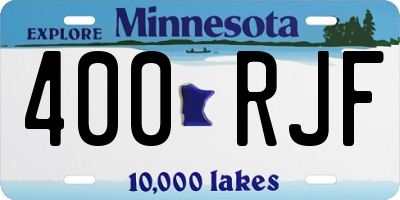 MN license plate 400RJF