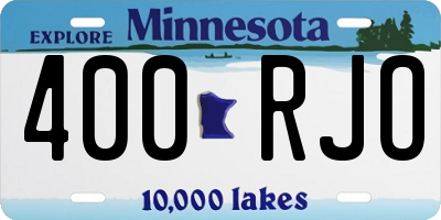 MN license plate 400RJO