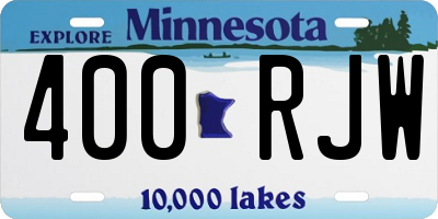 MN license plate 400RJW