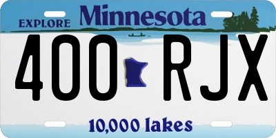 MN license plate 400RJX