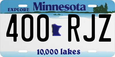 MN license plate 400RJZ