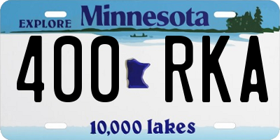 MN license plate 400RKA