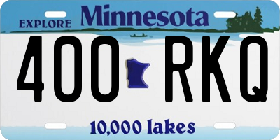 MN license plate 400RKQ