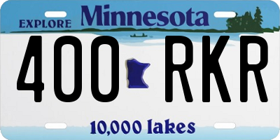 MN license plate 400RKR