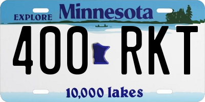 MN license plate 400RKT