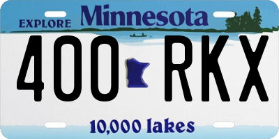 MN license plate 400RKX