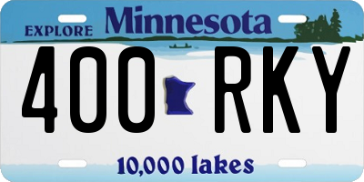 MN license plate 400RKY