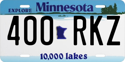 MN license plate 400RKZ
