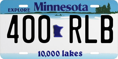 MN license plate 400RLB