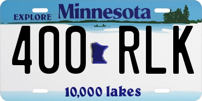 MN license plate 400RLK