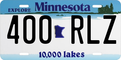 MN license plate 400RLZ