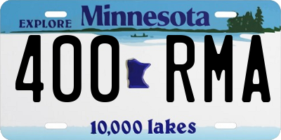 MN license plate 400RMA