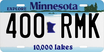 MN license plate 400RMK