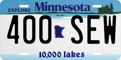 MN license plate 400SEW