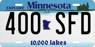 MN license plate 400SFD