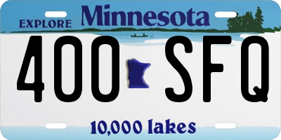 MN license plate 400SFQ