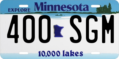 MN license plate 400SGM