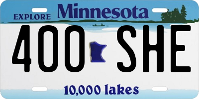 MN license plate 400SHE
