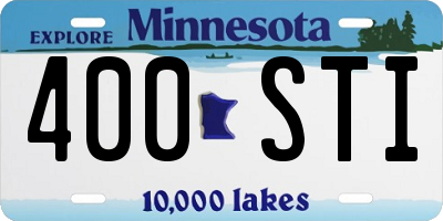 MN license plate 400STI