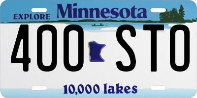 MN license plate 400STO