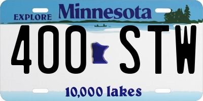 MN license plate 400STW