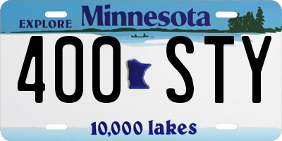 MN license plate 400STY
