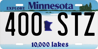 MN license plate 400STZ
