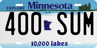 MN license plate 400SUM