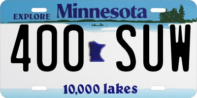 MN license plate 400SUW