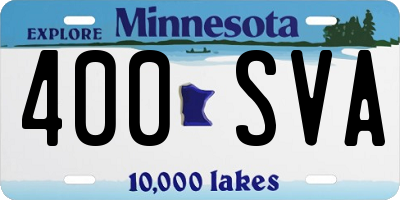MN license plate 400SVA