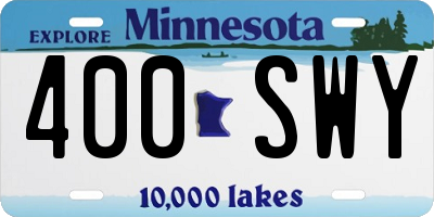 MN license plate 400SWY